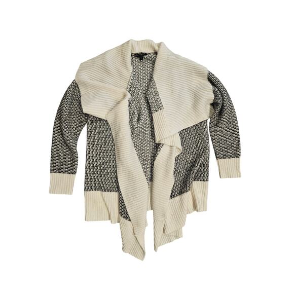 Banana republic wool floppy collar open cardigan wrap knit sweater medium - Picture 1 of 7